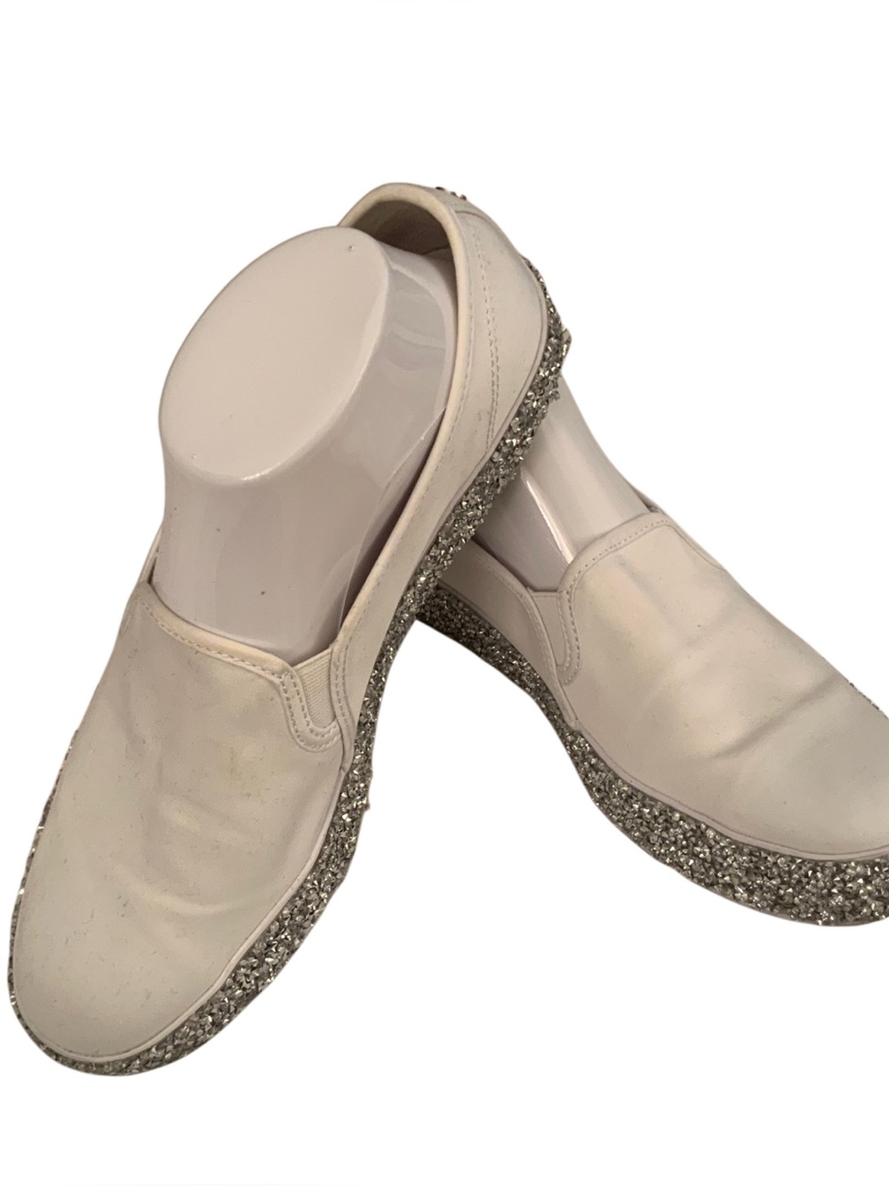 Very Gently Worn! Keds Crystal Encrusted White Slip-On Sneakers in Size 9